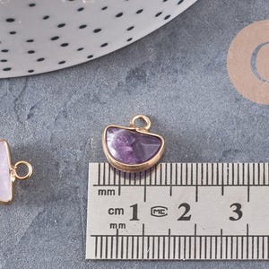 Pendentif lune améthyste,pendentif bijoux,pendentif pierre, pierre naturelle,amethyste naturelle,pendentif pierre,13.5mm x1 -G6309
