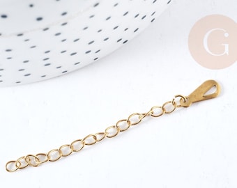 Stainless steel extension chain IP 304 gold plated 62-70mm, x1 (G8791)