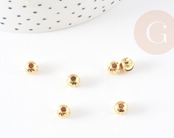 Perles intercalaires laiton doré 18k, perles dorées,perle plaqué or,perle intercalaire,création bijoux, Lot de 10,6mm-G1199