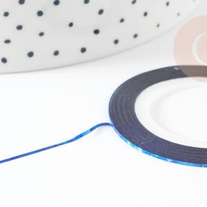 Iridescent blue nail masking tape, masking tape, paper adhesive, scrapbooking, stationery, decoration, 1mm x 20 meters G2015