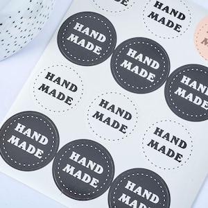 Autocollants Fait Maison Handmade x12 autocollants (G8425)