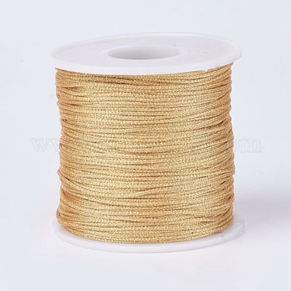 Glittery light gold cord 1mm, jewelry making, wedding ribbon, creative  supply, scrapbooking, width 1mm, length 1 meter G5664