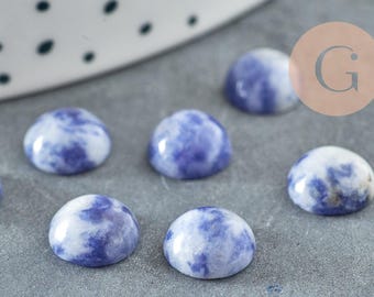 Round cabochon of natural blue sodalite, 8mm, x1 (G0423)