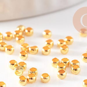 Gold Crimp Beads 2x1mm, Craft Supplies, Gold Beads, Gold-Plated Brass, x 5g, (G1881)