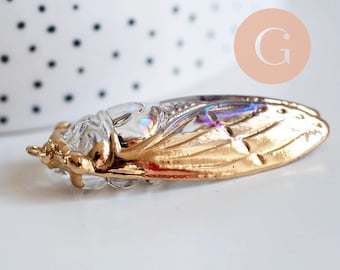 Ancienne Broche Art Déco Cigale - Celluloïd Ou Galalithe - Années 1930-1940 - 7,5cm