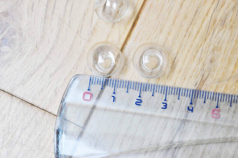 Bulle verre pour créations pendentif 14mm, x2 (G5369)