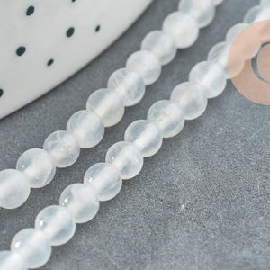 Natural selenite round bead 4mm x1 strand of 41cm (G4381)