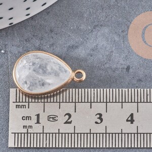 Pendentif goutte quartz, pendentif bijoux, pendentif quartz,pendentif pierre,quartz naturel, cristal de roche,23mm, x1 G0844