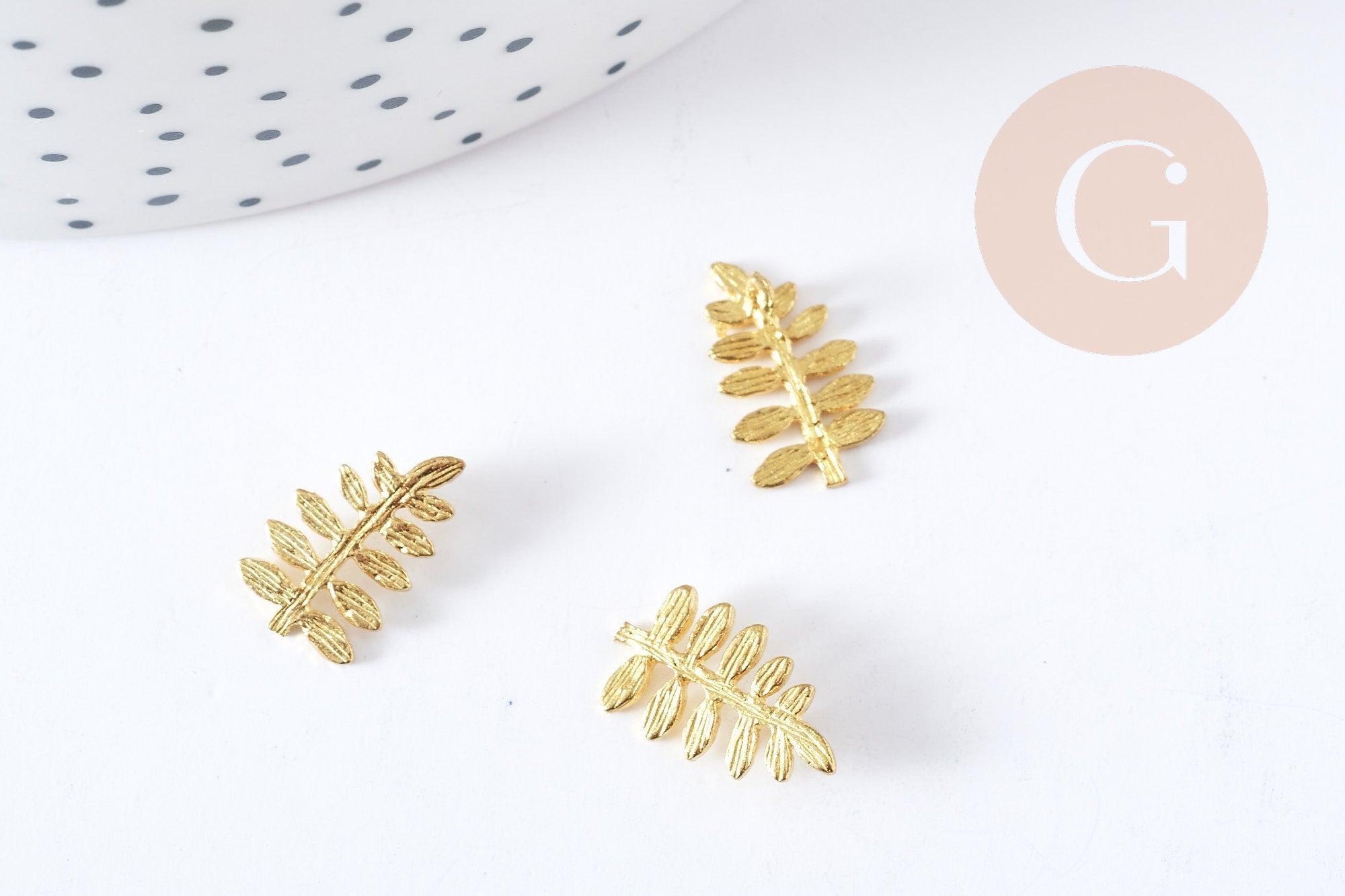 Fern Leaf Pendant Raw Brass 15mm x1 G8878