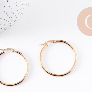 Ohrringe aus roségoldplattiertem Edelstahl 304, 36 mm, Paar (G10078)