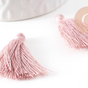 Pompon rose clair polycoton 25-31mm, x5 G2769