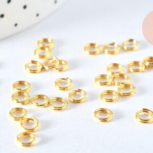 Round open double rings, brass and iron, 5mm, x1g (G8038)