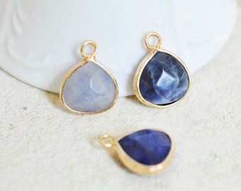 Blue sodalite drop pendant, creative supplies, jewelry pendant, stone pendant, natural sodalite, 18mm, X1 G0162