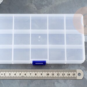 Boite rangement perles en plastique rectangulaire 17cm, x1 (G1350)