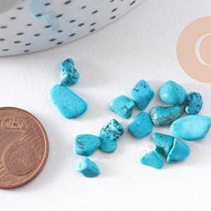Sable chips pierre turquoise naturelle non percé, pépites (5-8mm) x20gr (G0237)