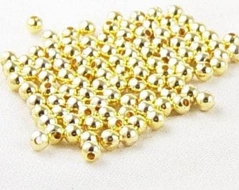 Perles intercallaires Dorées, perles intercalaire dorées, 3mm,  X 10Gr G0294