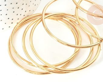 3mm vergoldeter Stahl Armreif 63mm x1 (G7736)