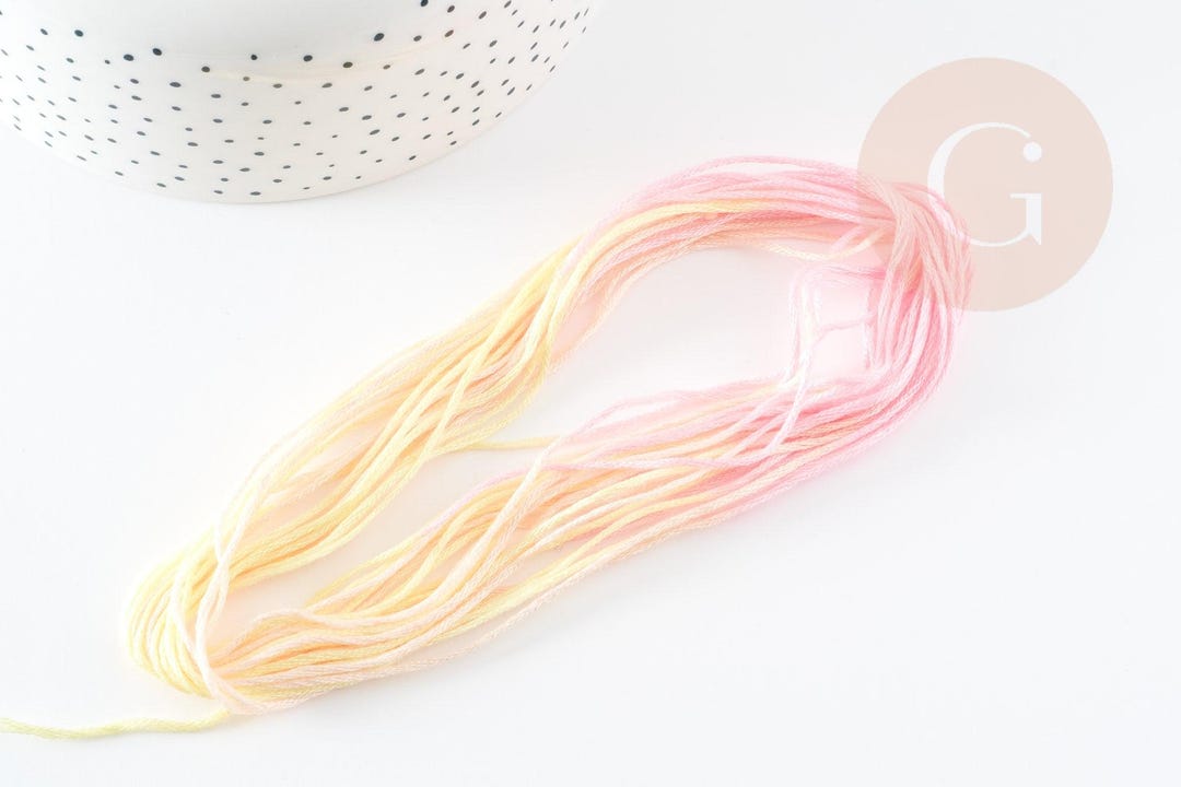 Polyester Embroidery Thread Gradient Yellow Pink 0.5mm, Original Thread ...