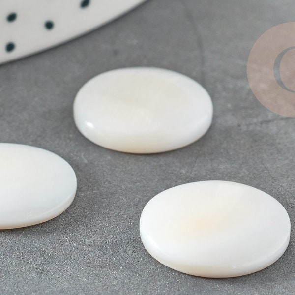 Cabochon rond nacre blanche, cabochon coquillage, cabochon nacre, coquillage naturel, nacre naturelle,18-19mm, X1 G2953