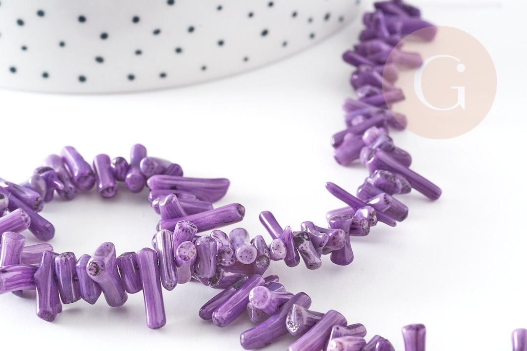 Purple Coral Beads, Coral Beads, Natural Coral, Shell Beads, Purple ...
