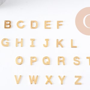 Gold-plated stainless steel initial letter pendant, 10mm, x1 (G3071)