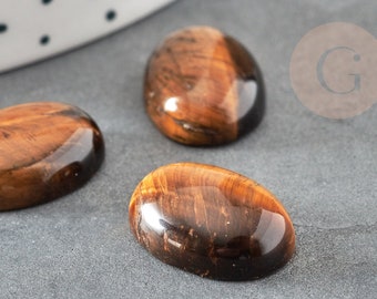 Ovaler brauner Tigerauge-Cabochon, ovaler Cabochon, natürliches Tigerauge, Stein-Cabochon, Naturstein, 13x18mm, X1 G2069