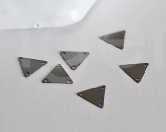 Pendant triangle size averages 3 hole brass patinated copper