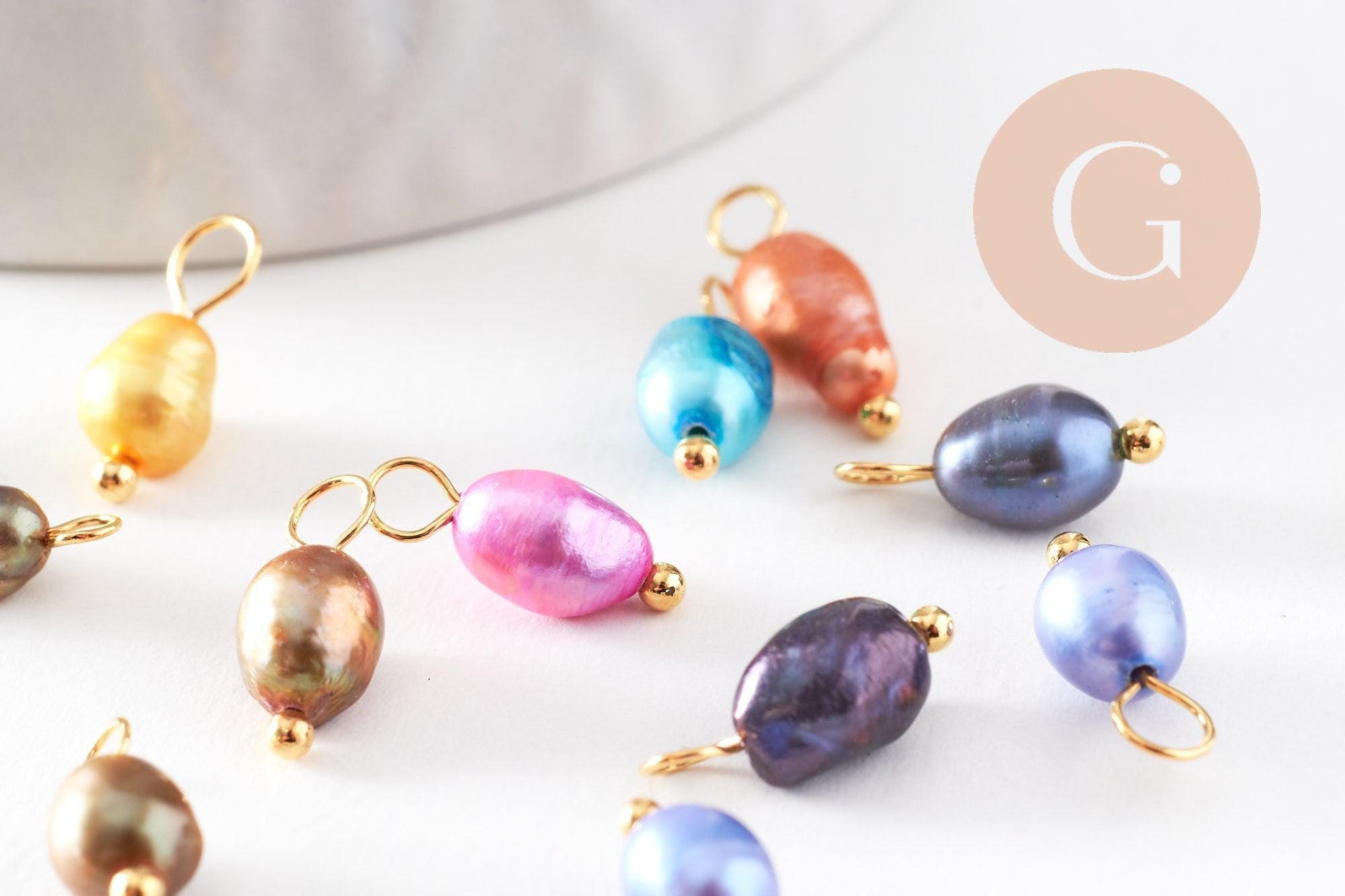 天然淡水真珠チャーム カラーゴールド真鍮 13mm、x1 (G9946) - Etsy 日本