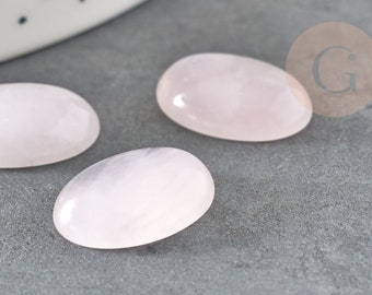 Ovaler Rosenquarz-Cabochon, natürlicher ovaler Rosenquarz-Cabochon zur Herstellung von Natursteinschmuck, 18x13mm, X1 G1663