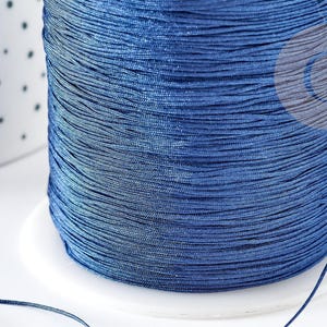 Navy blue jade thread cord, polyester, 0.5mm, jewelry making cord x1 meter G9332