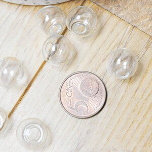 Bulle verre pour créations pendentif 14mm, x2 (G5369)