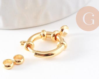 Marineverschluss 304 Edelstahl 24 Karat vergoldet / 12,5 mm, x2 (G0800)