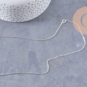 Collier Chaine complète avec fermoir laiton argenté forçat 2mm-40cm, x1 (G0574)