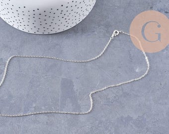 Chaine complète argentée forçat, chaine collier, création bijoux, chaine argent, création bijoux, 2mm, 40cm, l'unité-G574