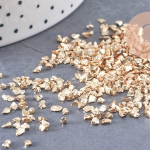 Gold glass sand 1-1.5mm undrilled, x10g (G0228)