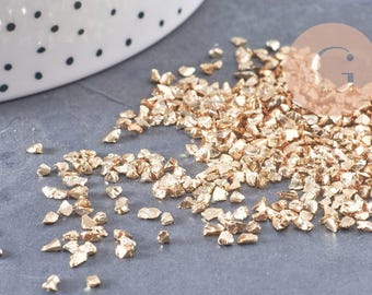 Gold glass sand 1-1.5mm undrilled, x10g (G0228)