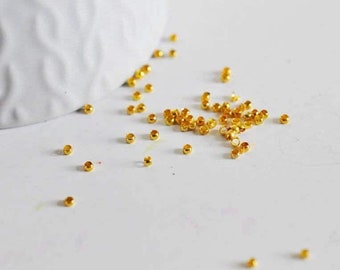 Perles à écraser Dorées, fournitures créatives, perles dorées, création bijoux, laiton doré,5 grammes, 1.5mm- G1608