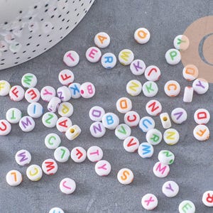 Letras del alfabeto de plástico de color blanco, 10 g (G4091)