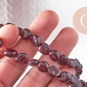 Natural garnet nugget pearl 8-12mm, natural stone pearl, x1 strand of 38cm (G9945)