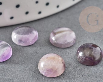 Runder Amethyst-Cabochon, Stein-Cabochon, lila Cabochon, natürlicher Amethyst, 10 mm, X1 G2685