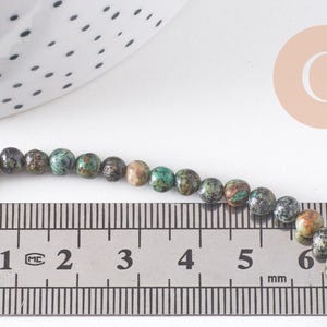 Perle turquoise africaine naturelle 4mm, x1 fil de 38cm (G1544)