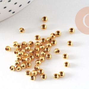 Perles intercallaires Dorées, fournitures créatives, perles intercalaire dorées, création bijoux, 10 grammes, 3mm G294