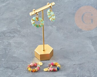 Gold-tone metal earring display stand, 11.6cm or 13.6cm, x1 (G8944)