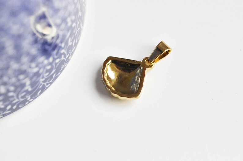 gold steel shell CSYt unit,G3280 14k gold steel shell pendant, jewelry pendant,no nickel,27mm