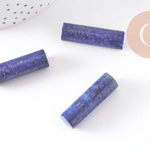 Perle colonne lapis Lazulis, pendentif pierre,pierre naturelle,lapis naturel, pierre rectangle,35mm, X1 (G2061)