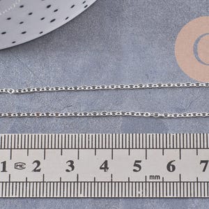 Collier Chaine complète avec fermoir laiton argenté forçat 2mm-40cm, x1 (G0574)