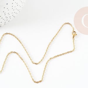 Full curb chain necklace, 304 stainless steel, gold-plated, IP 2mm/50cm with clasp, x1 (G9300)