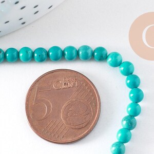 Perle howlite turquoise Bijou pierre naturelle 4mm, x1 fil de 38cm (G5168)