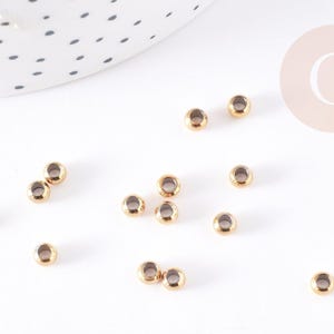 4mm Gold Plated 304 Stainless Steel Crimp Beads, Gold Plated Steel Beads, Gold Plated Steel, x100 (13.5G) G1177