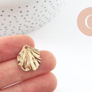 Pendentif feuille laiton brut 20mm, création bijou laiton brut, x2 (G0523)